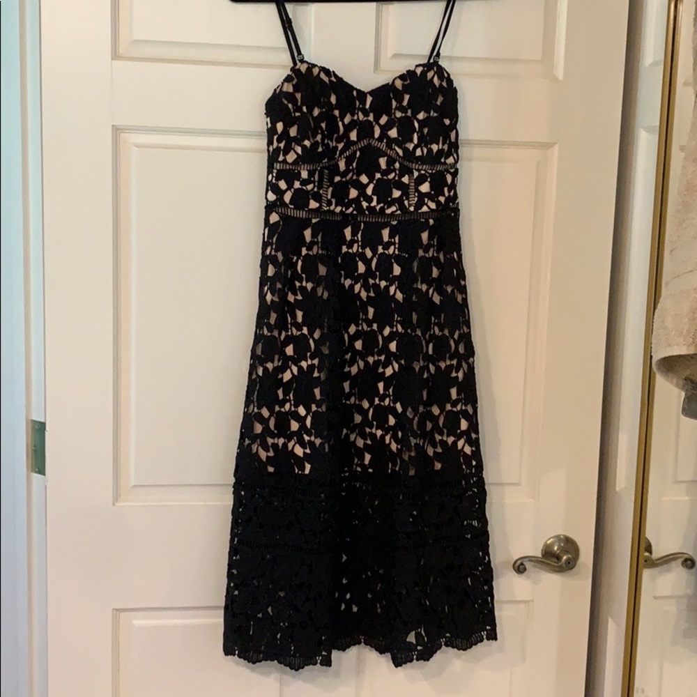 Lace Overlay midi dress